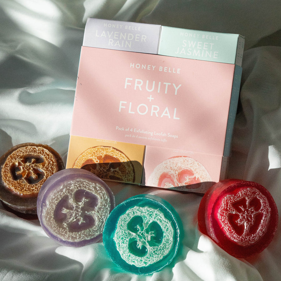 Floral + Fruity 4-Pack Exfoliating Loofah Soap