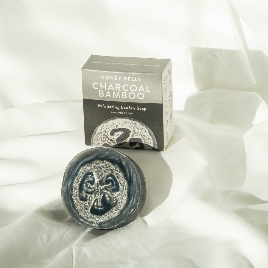 Charcoal Bamboo Exfoliating Loofah Soap