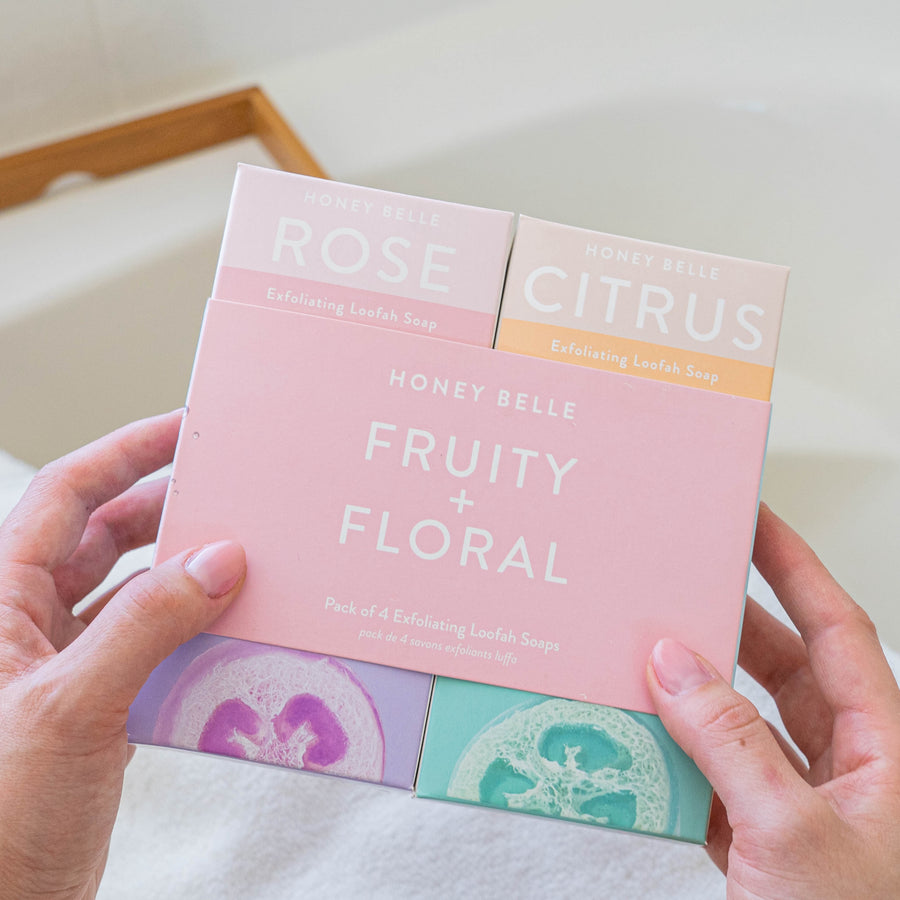 Floral + Fruity 4-Pack Exfoliating Loofah Soap