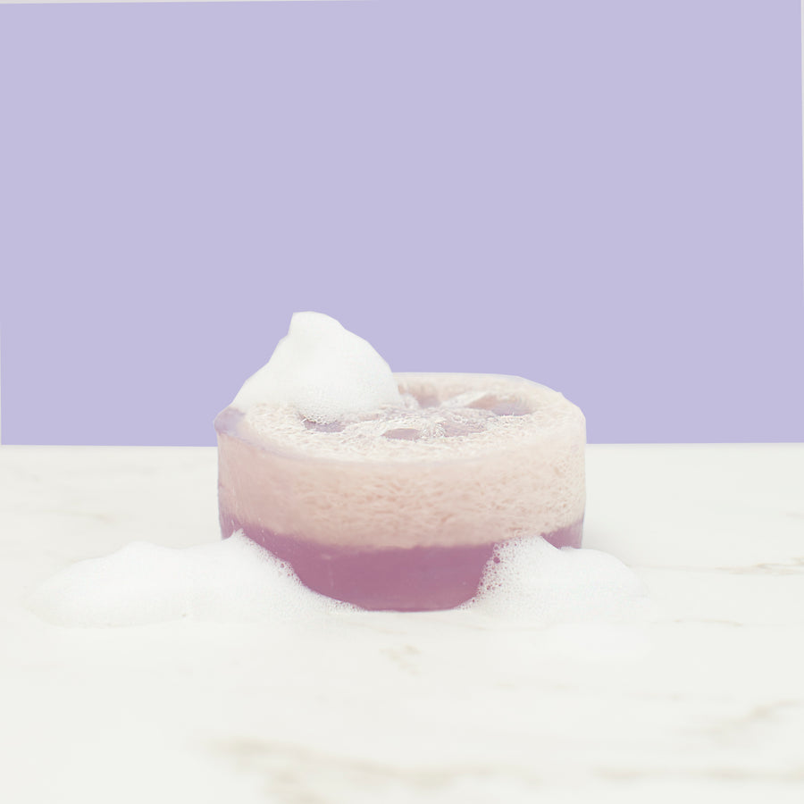 Lavender Rain Exfoliating Loofah Soap