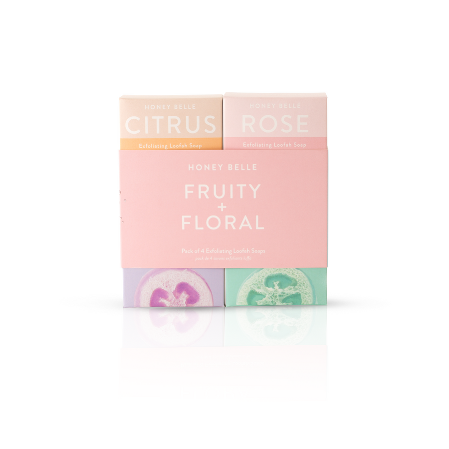 Floral + Fruity 4-Pack Exfoliating Loofah Soap